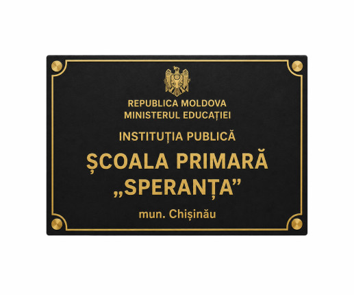 Placă denumirea instituției 2