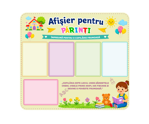 Afișier pentru părinți cu fetiță