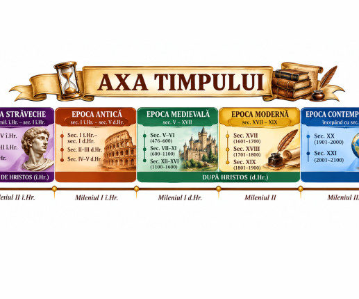 Panou educativ „Axa timpului – Epocile istorice”