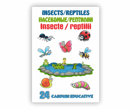 Cartonașe educative Insecte și reptile