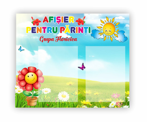Afișier pentru părinți cu flori
